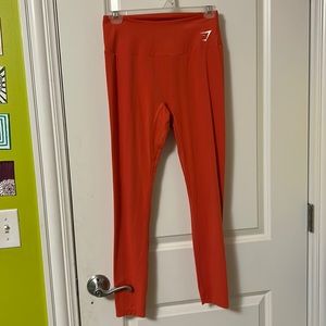 Red gym shark leggings.